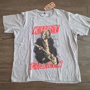 Kurt Cobain Nirvana Graphic T-Shirt Mens XXL‎ Grey Premium Wash New